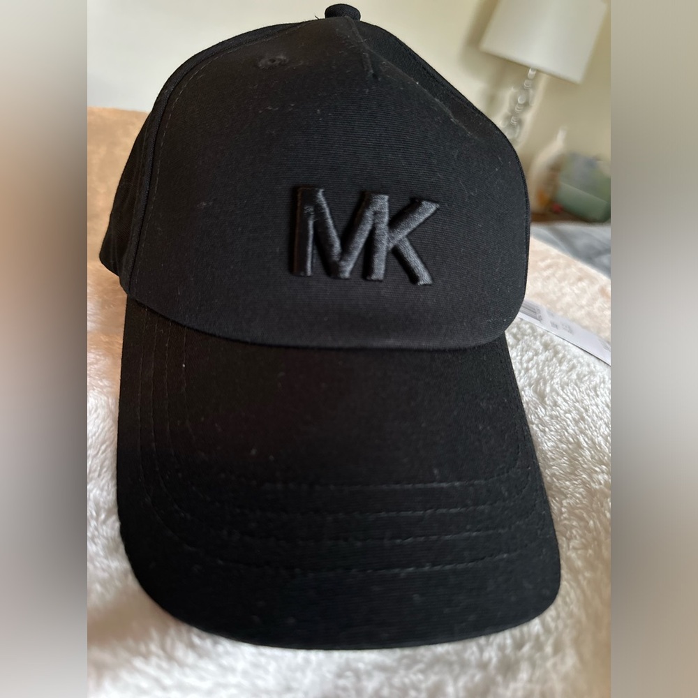 Michael Kors MK Logo Signature Hat White MK Cotton Baseball Cap